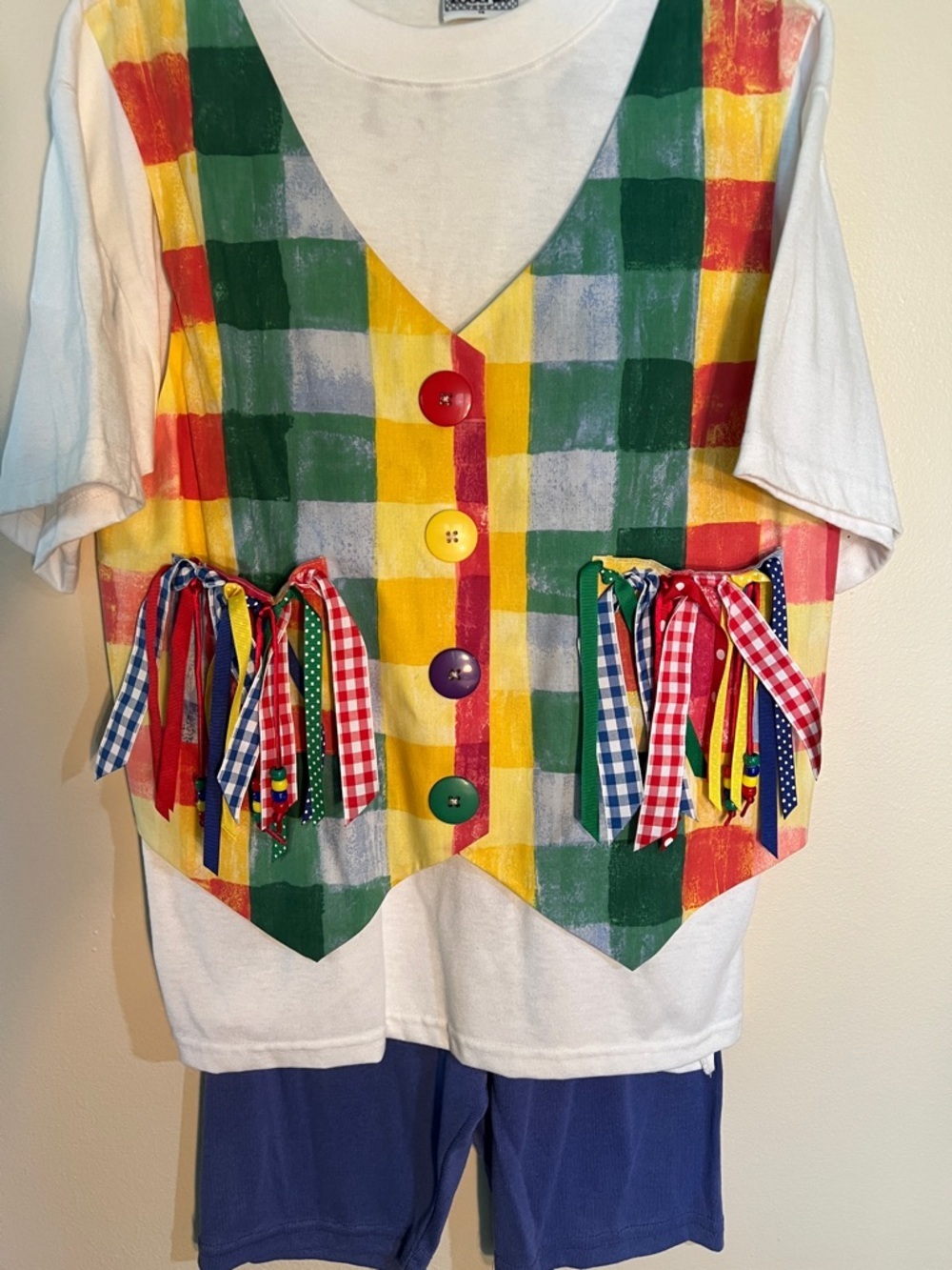Zoodles  Colorful Checkered Vest Matching Set Sz 14​